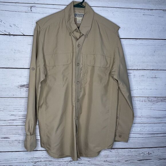 Duluth Trading Co Other - Duluth Trading‎ Mens Small Shirt Solid Tan Vented Roll Tab Sleeves Fishing